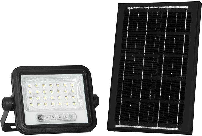 50W LED prožektorius su saulės baterija, juodas, 2000-8000K, dimeriuojamas