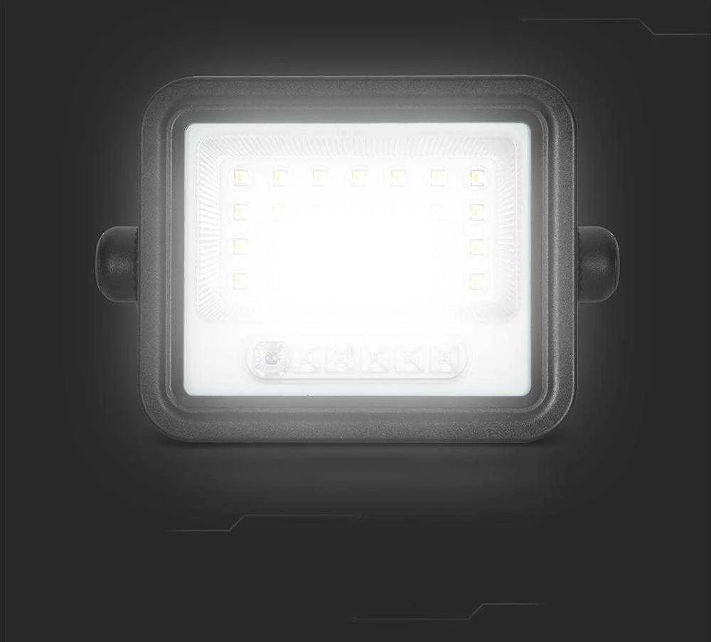 50W LED prožektorius su saulės baterija, juodas, 2000-8000K, dimeriuojamas