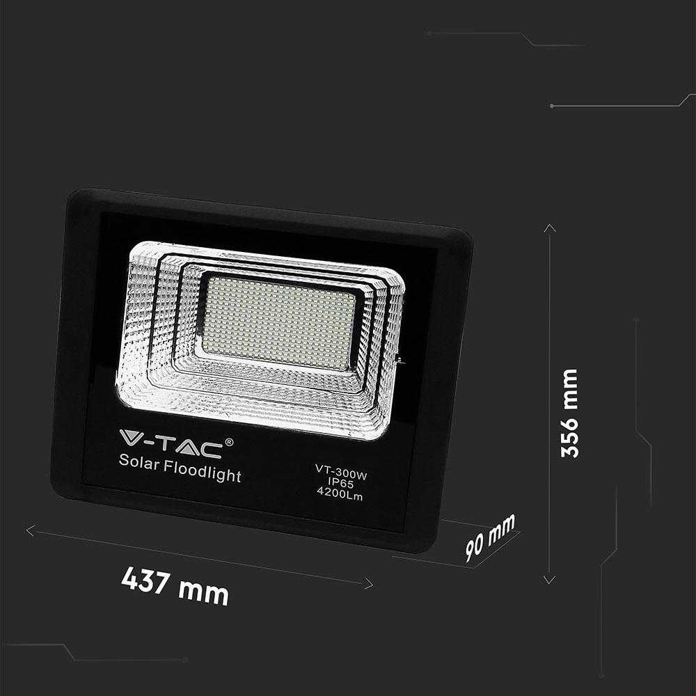 V-tac 50W LED prožektorius su saulės baterija, juodas, 4000K