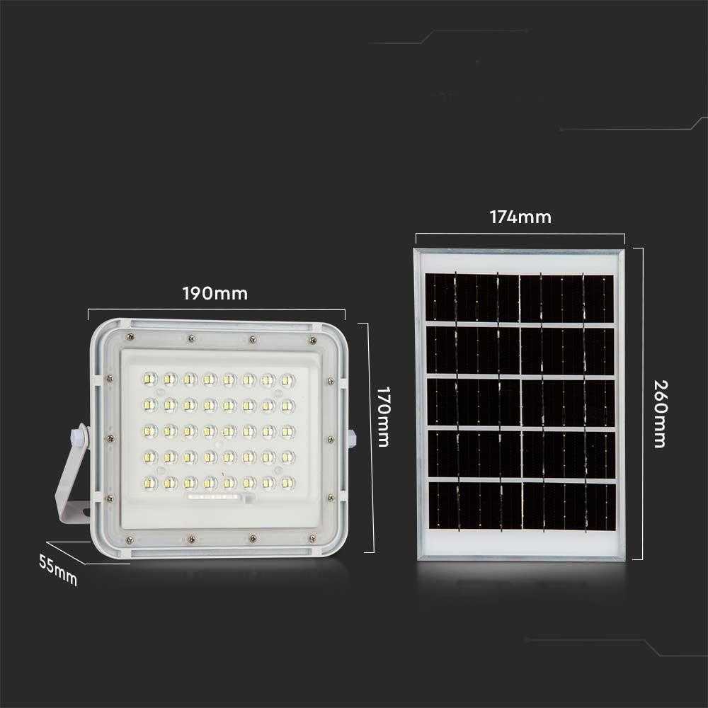 V-tac 6W LED prožektorius su saulės baterija, baltas, 4000K