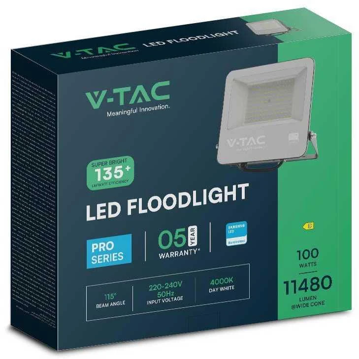 100W LED prožektorius, juodu korpusu, 6500K, SAMSUNG CHIP