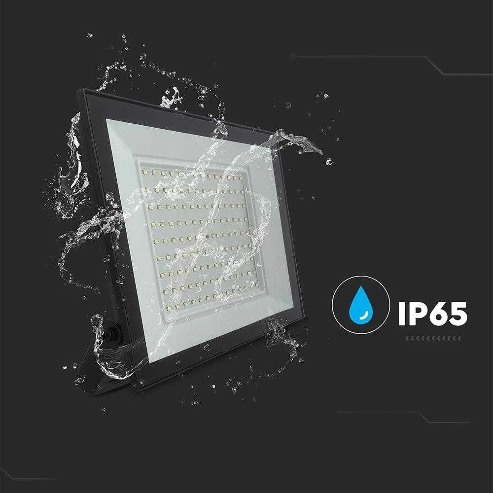 V-tac 100W LED prožektorius, juodas, 6500K