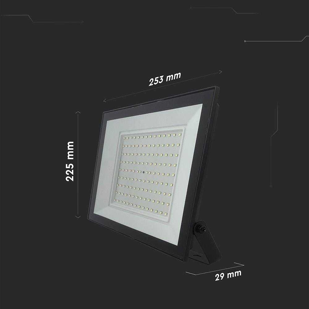 V-tac 100W LED prožektorius, juodas, 3000K
