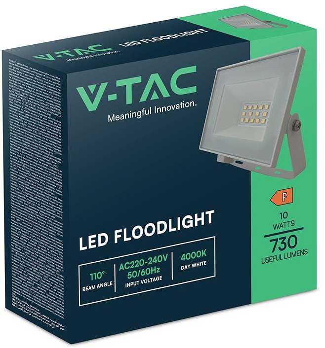 V-tac 10W LED prožektorius, baltas, 4000K