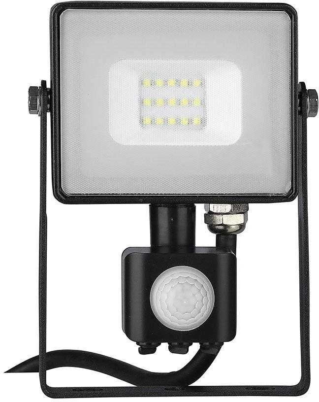 10W LED prožektorius V-TAC, 6400K (šaltai balta), su judesio davikliu, juodu korpusu, SAMSUNG LED chip