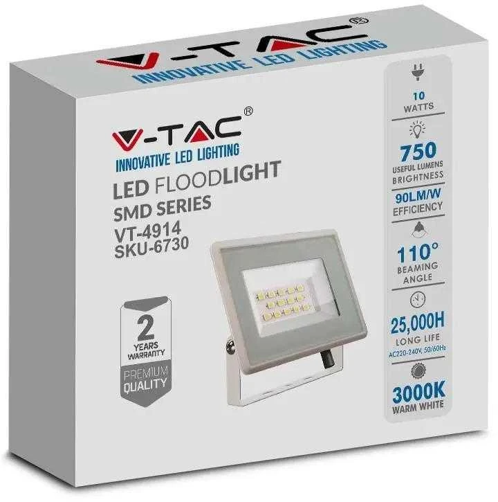 V-tac 10W LED prožektorius, baltu korpusu, 4000K