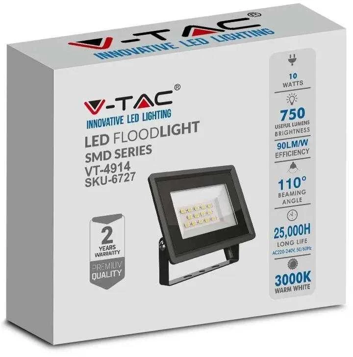 V-tac 10W LED prožektorius, juodu korpusu, 4000K