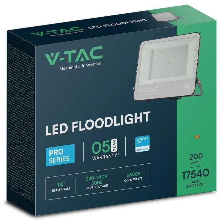 200W LED prožektorius, juodu korpusu, 6500K, SAMSUNG CHIP