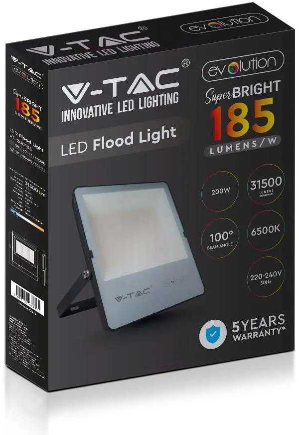 V-tac 200W LED prožektorius, juodu korpusu, 4000K