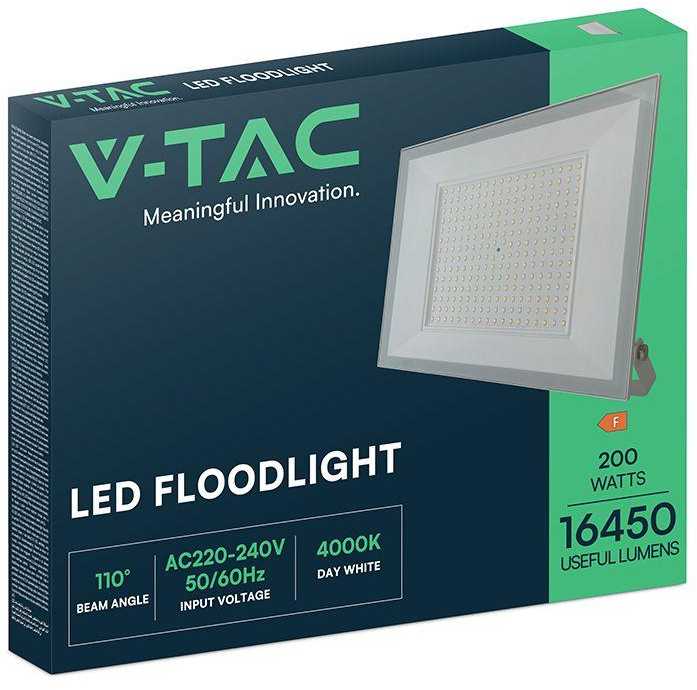 V-tac 200W LED prožektorius, baltas, 4000K