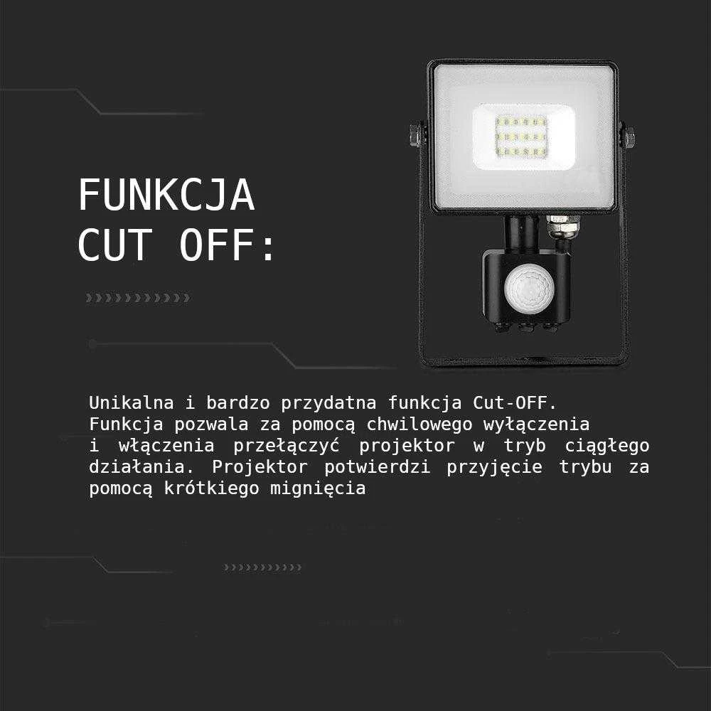 20W LED prožektorius, 3000K, su judesio davikliu, baltu korpusu, SAMSUNG LED chip