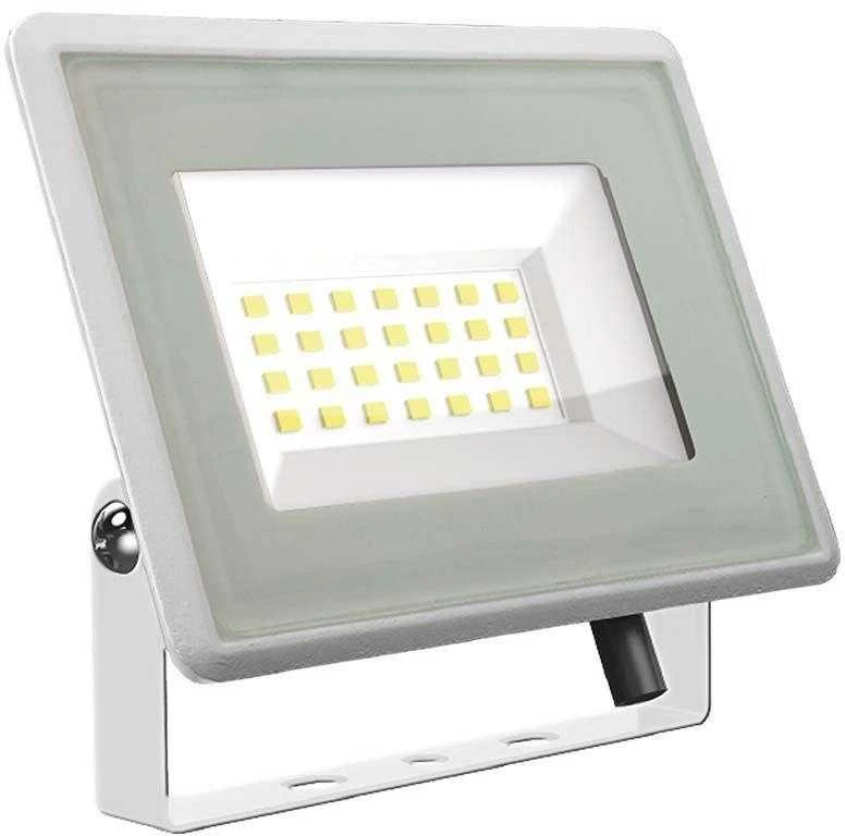 V-tac 20W LED prožektorius, baltu korpusu, 6400K, su maitinimo šaltiniu
