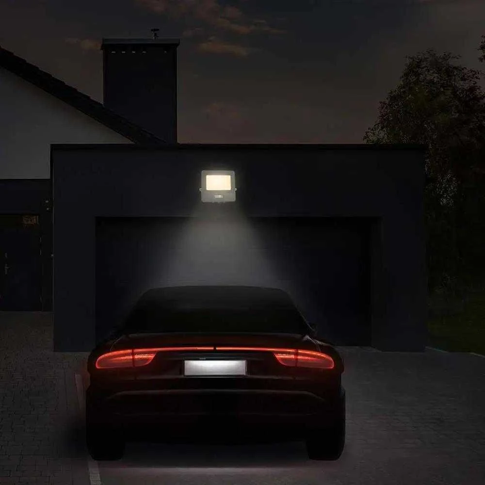 Samsung 30W LED prožektorius V-TAC, baltu korpusu, 6500K, su judesio davikliu