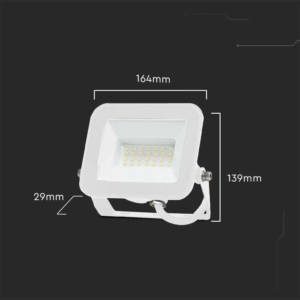 30W LED prožektorius PRO-S, baltas, 6500K, SAMSUNG CHIP