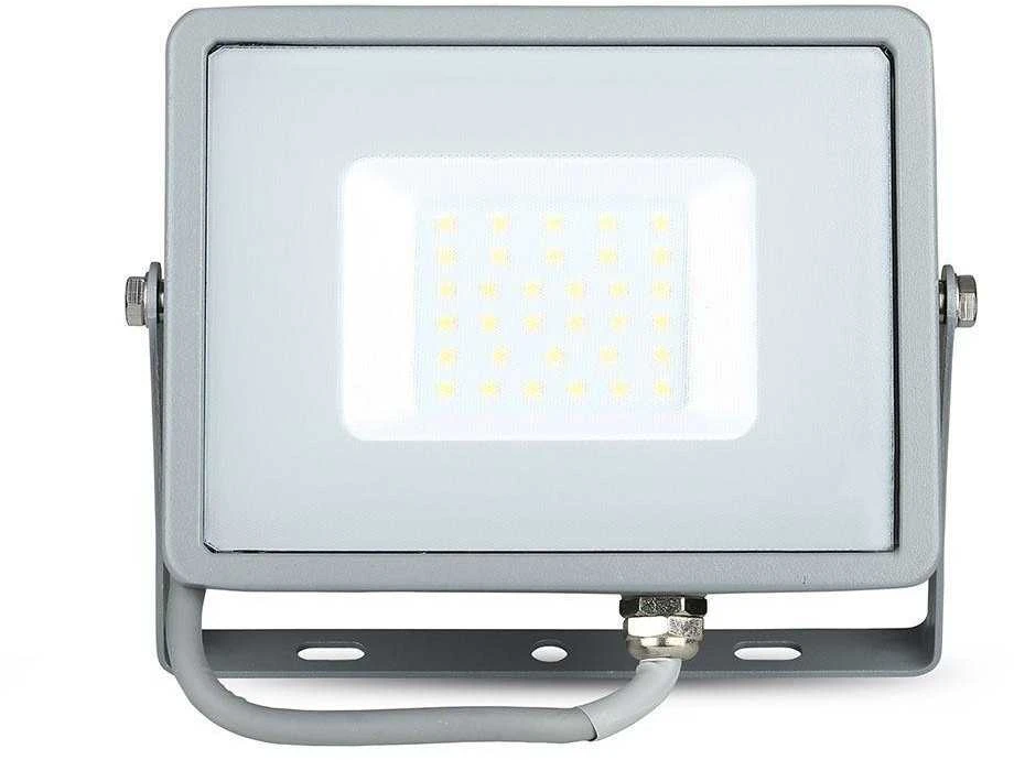 30W LED prožektorius V-TAC, 6400K (šaltai balta), pilku korpusu, SAMSUNG LED chip