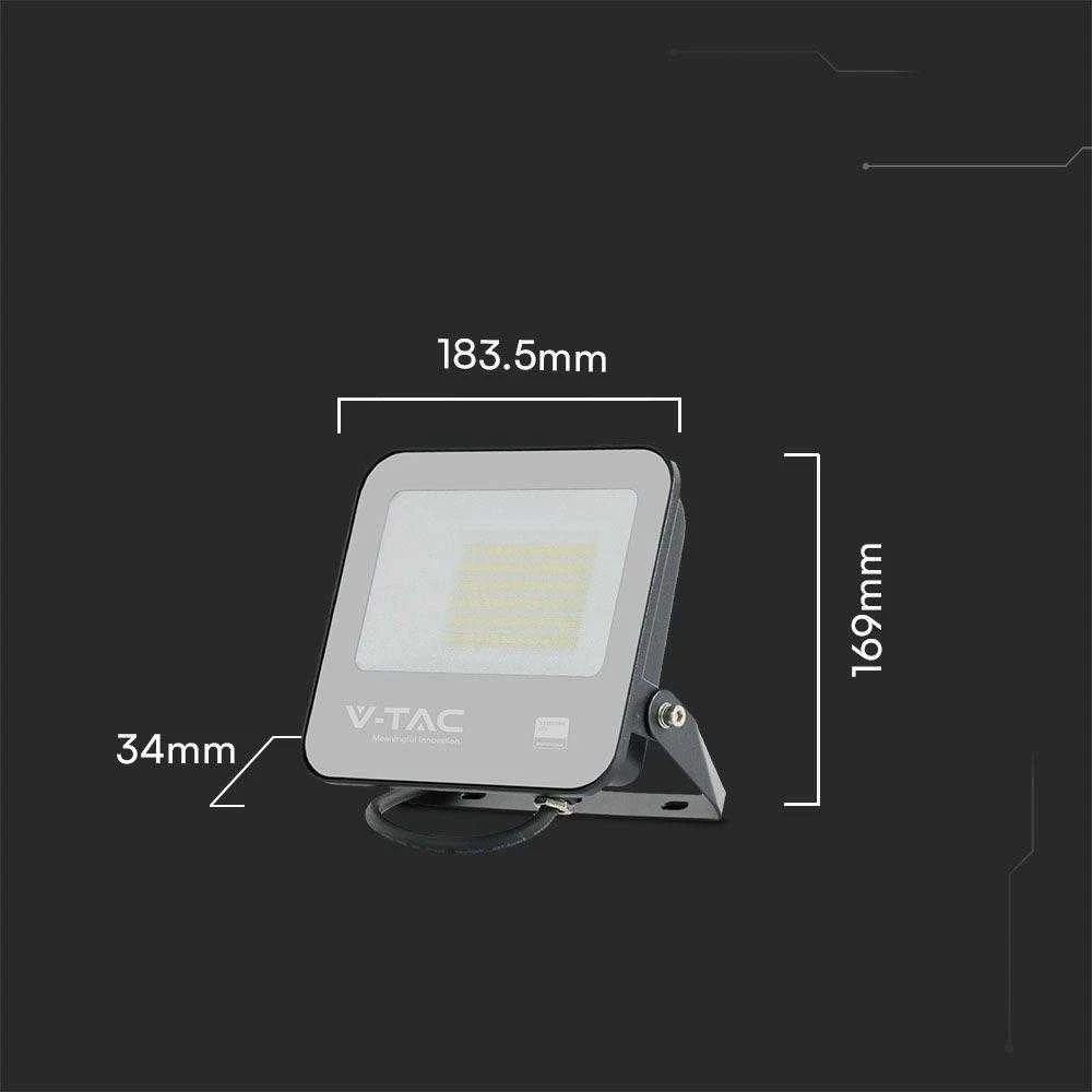 50W LED prožektorius, juodu korpusu, 6500K, SAMSUNG LED chip