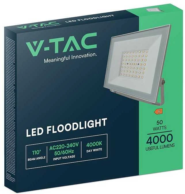 V-tac 50W LED prožektorius, baltas, 4000K