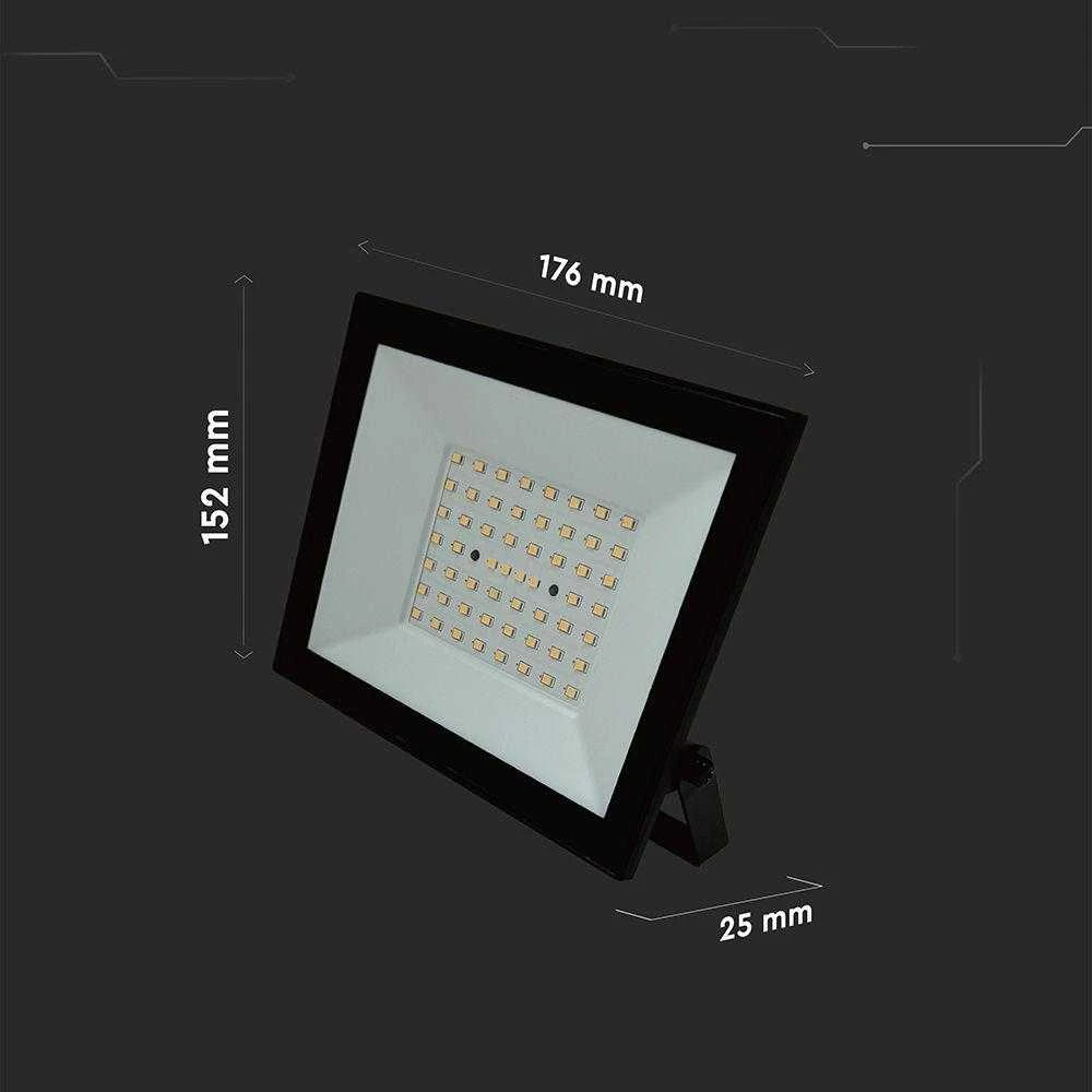 V-tac 50W LED prožektorius, juodas, 4000K
