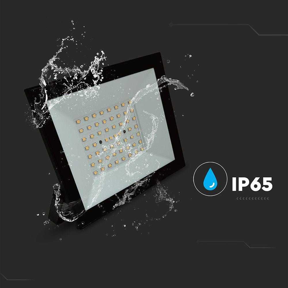 50W LED prožektorius, juodas, 3000K