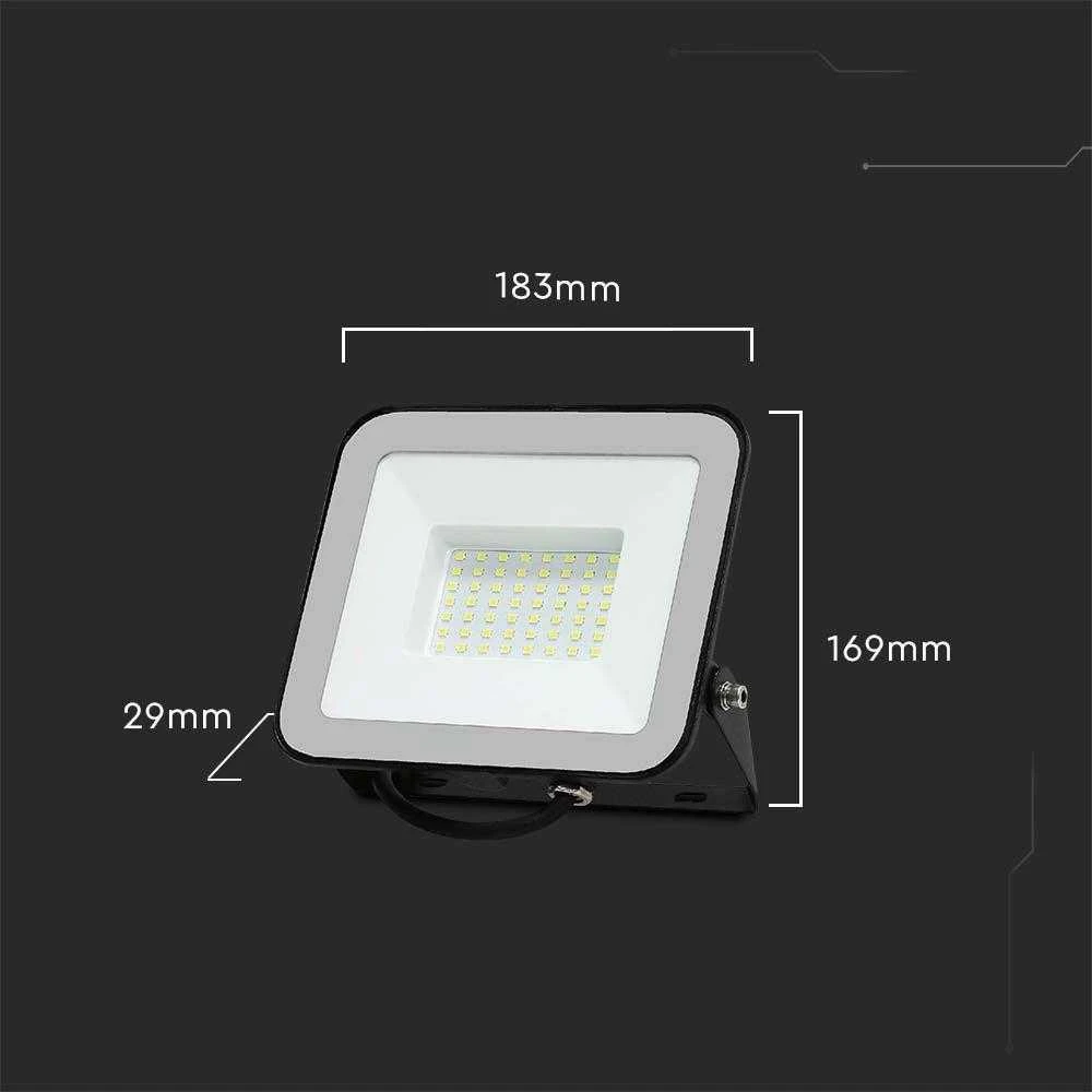 50W LED prožektorius, juodas, 4000K, SAMSUNG CHIP