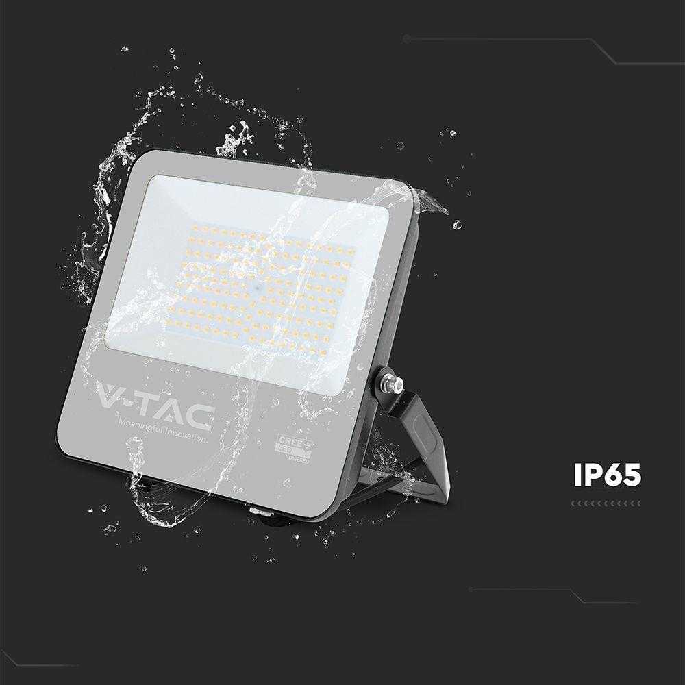 V-tac 100W LED prožektorius, juodu korpusu, 3000K, CREE LED chip