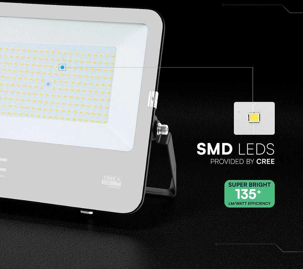 150W LED prožektorius, juodas, 6500K, CREE LED chip