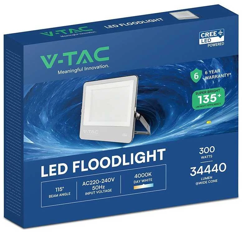 V-tac 300W LED prožektorius, juodas, 6500K, CREE LED chip
