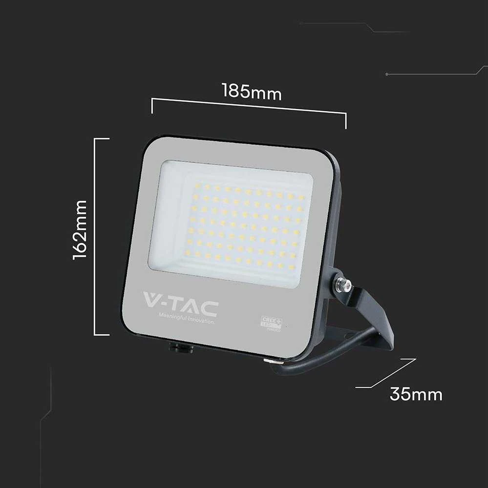 V-tac 50W LED prožektorius, juodas, 6500K, CREE LED chip