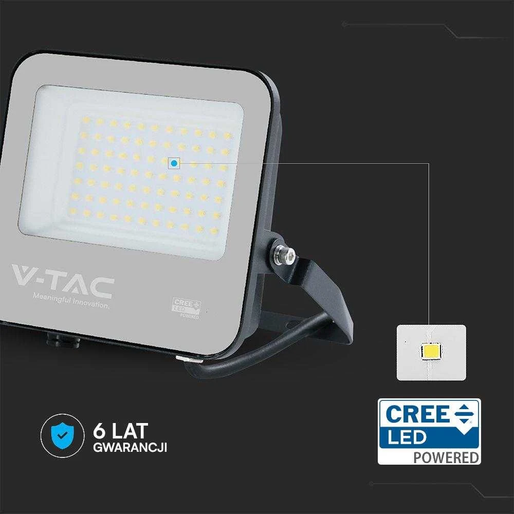 V-tac 50W LED prožektorius, juodas, 6500K, CREE LED chip