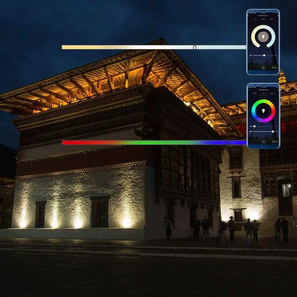 V-tac 10W LED prožektorius su judesio davikliu, juodas, suderinamas su AMAZON ALEXA ir GOOGLE HOME, 3000-6500K/RGB