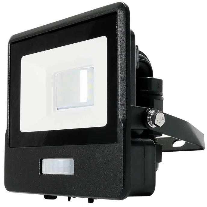 V-tac 10W LED prožektorius su judesio davikliu, juodas, suderinamas su AMAZON ALEXA ir GOOGLE HOME, 3000-6500K/RGB