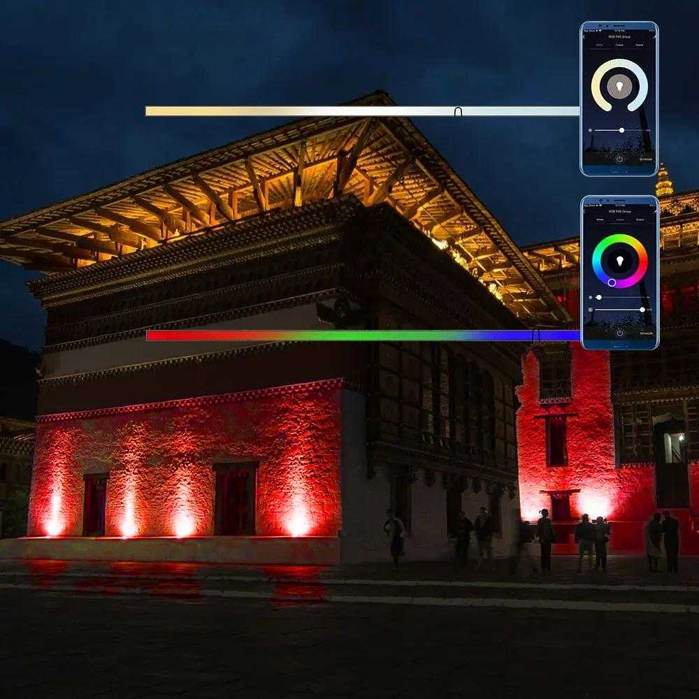 V-tac 20W LED prožektorius su judesio davikliu, juodas, suderinamas su AMAZON ALEXA ir GOOGLE HOME, 3000-6500K/RGB