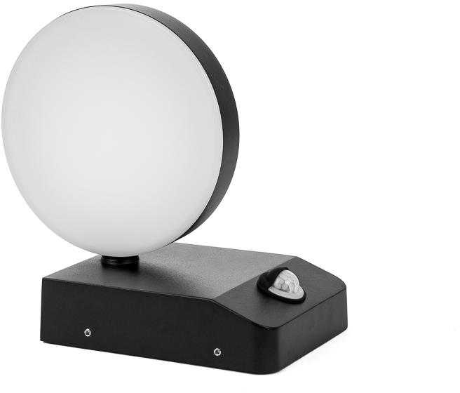 Sieninis šviestuvas V-tac 17W LED sieninis lauko šviestuvas, juodas, 4000K, IP65, su judesio davikliu