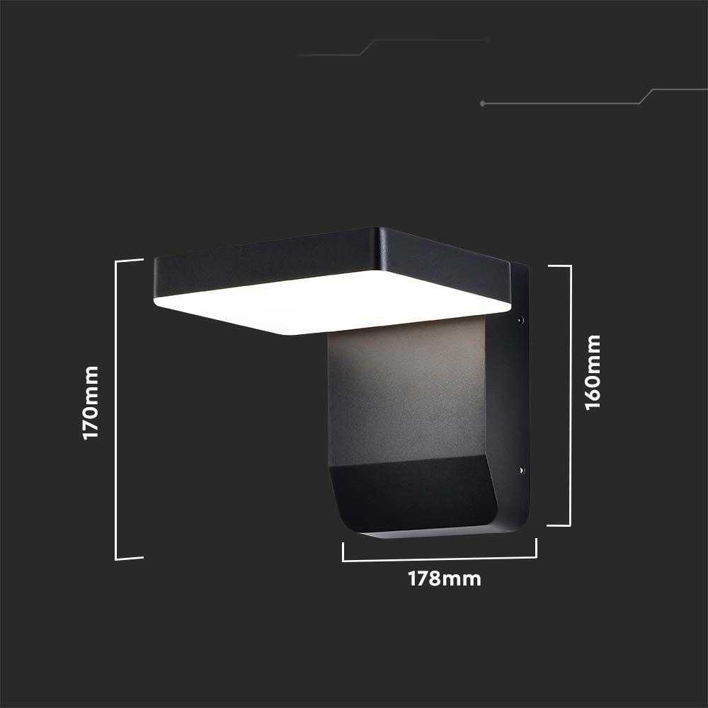 Sieninis šviestuvas V-tac 17W LED sieninis lauko šviestuvas, juodas, 4000K, IP65