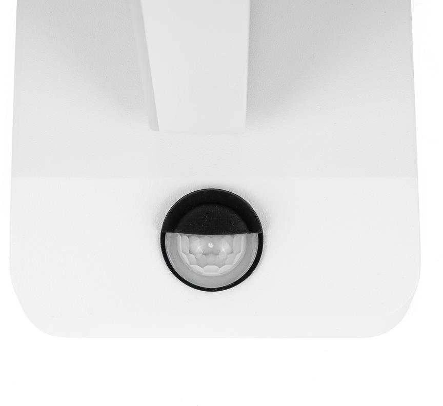 Sieninis šviestuvas V-tac 17W LED sieninis lauko šviestuvas, baltas, 4000K, IP65, su judesio davikliu