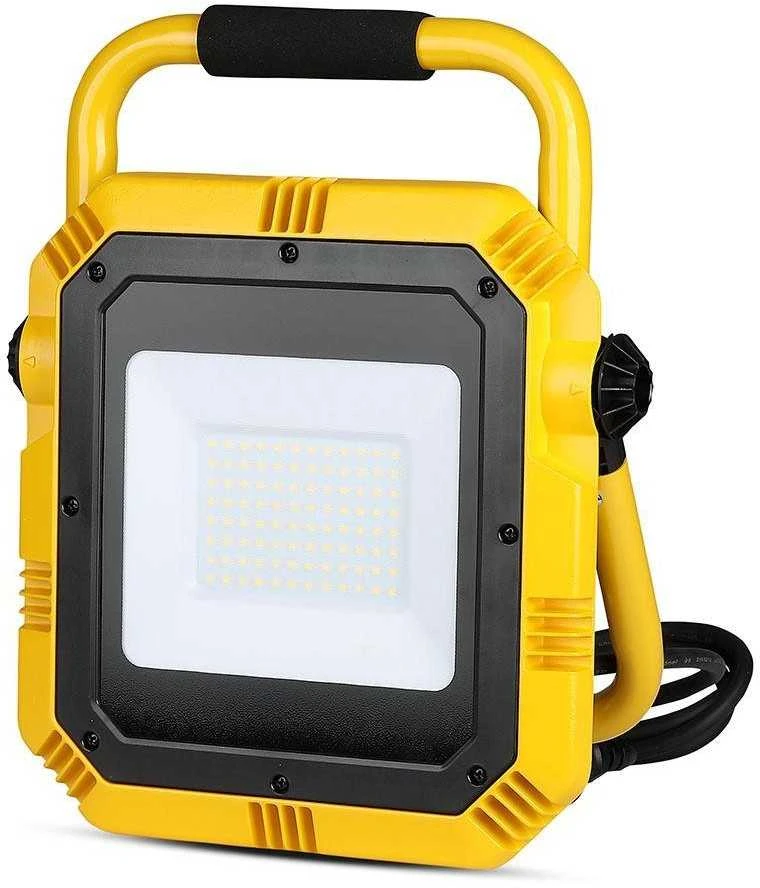 50W LED nešiojamas prožektorius V-TAC, 4000K (natūraliai balta), IP44, SAMSUNG LED chip