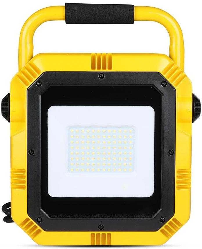 50W LED nešiojamas prožektorius V-TAC, 4000K (natūraliai balta), IP44, SAMSUNG LED chip