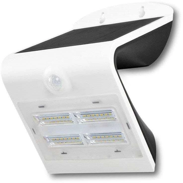 Sieninis šviestuvas V-tac 3W LED sieninis lauko šviestuvas, juodos/baltos sp. korpusu, 3000/4000K, su saulės baterija ir judesio davikliu