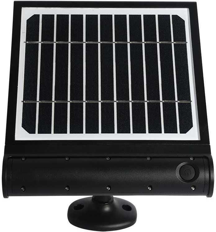 V-tac 8W LED universalus šviestuvas, su saulės baterija ir judesio davikliu, juodas, 4000K