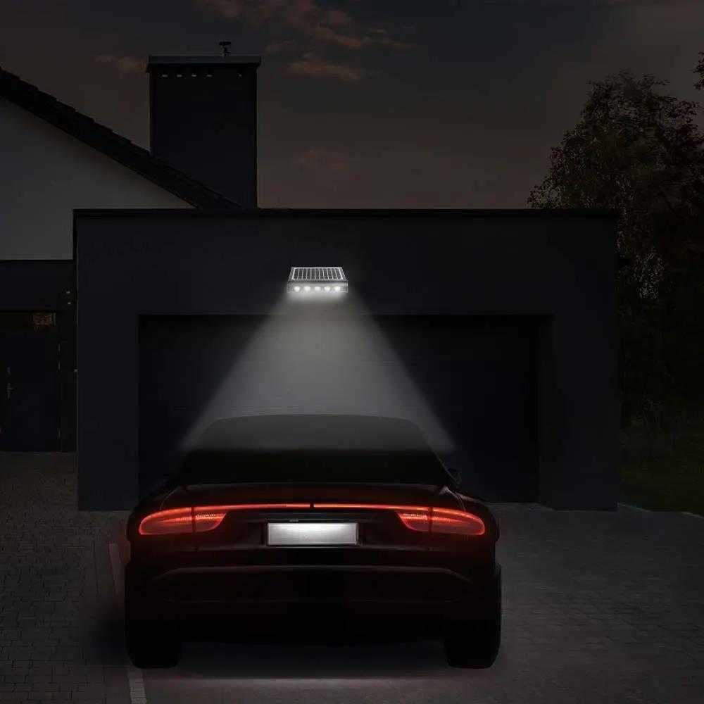 V-tac 8W LED universalus šviestuvas, su saulės baterija ir judesio davikliu, juodas, 4000K