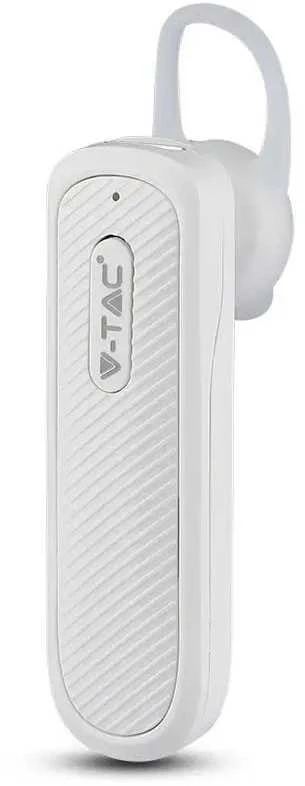 Baltos „V-TAC“ Bluetooth ausinės su silikoniniu laikikliu