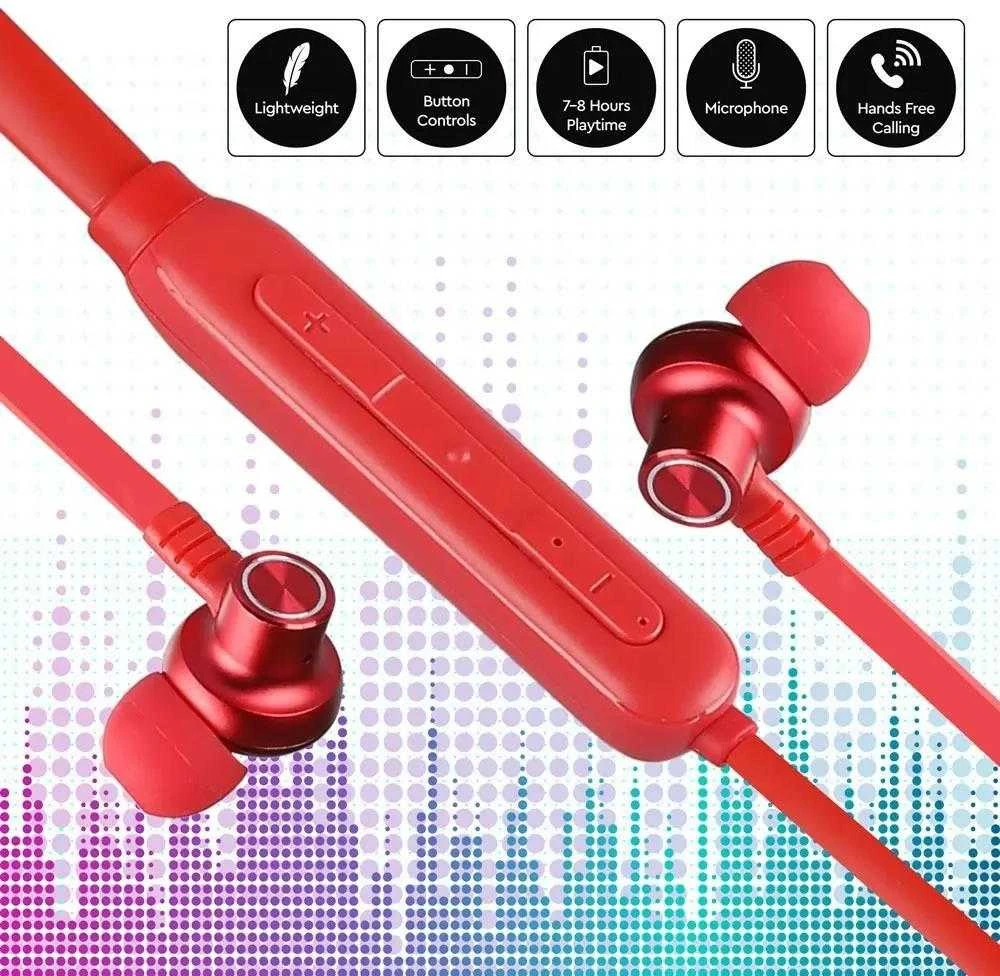 V-tac Bluetooth ausinės, 500mAh, raudonos.