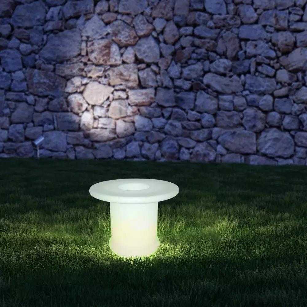 V-tac Kavos stalas su RGB LED apšvietimu, baltas, IP54, 72x72x58cm