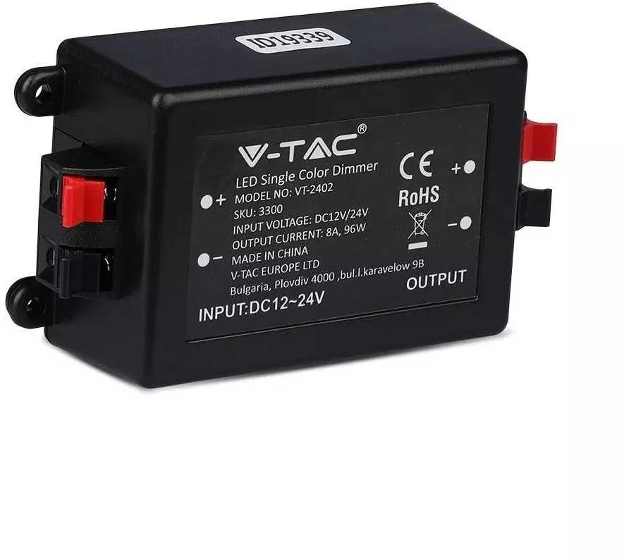 V-tac 192W LED juostų valdiklis, 1CH*8A, 12-24V