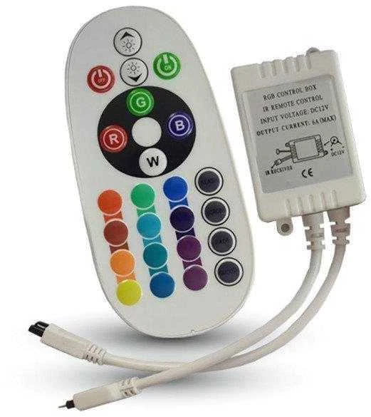 V-tac RGB juostos valdiklis 6A (su 24 mygtukų apvaliu nuotoliniu pulteliu)