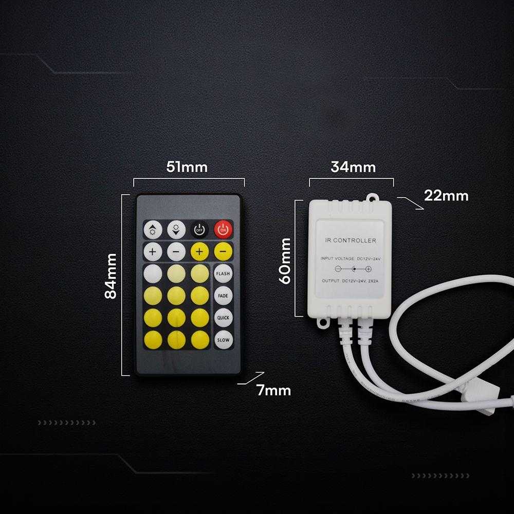CCT LED juostų valdiklis su nuotolinio valdymo pulteliu, 12/24V