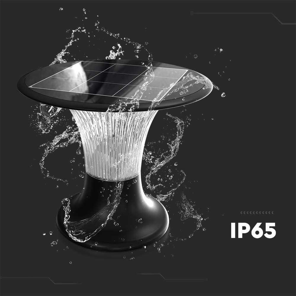 V-tac 15W LED pastatomas lauko šviestuvas su saulės baterija ir judesio davikliu, juodas, 4000/6000K, IP65