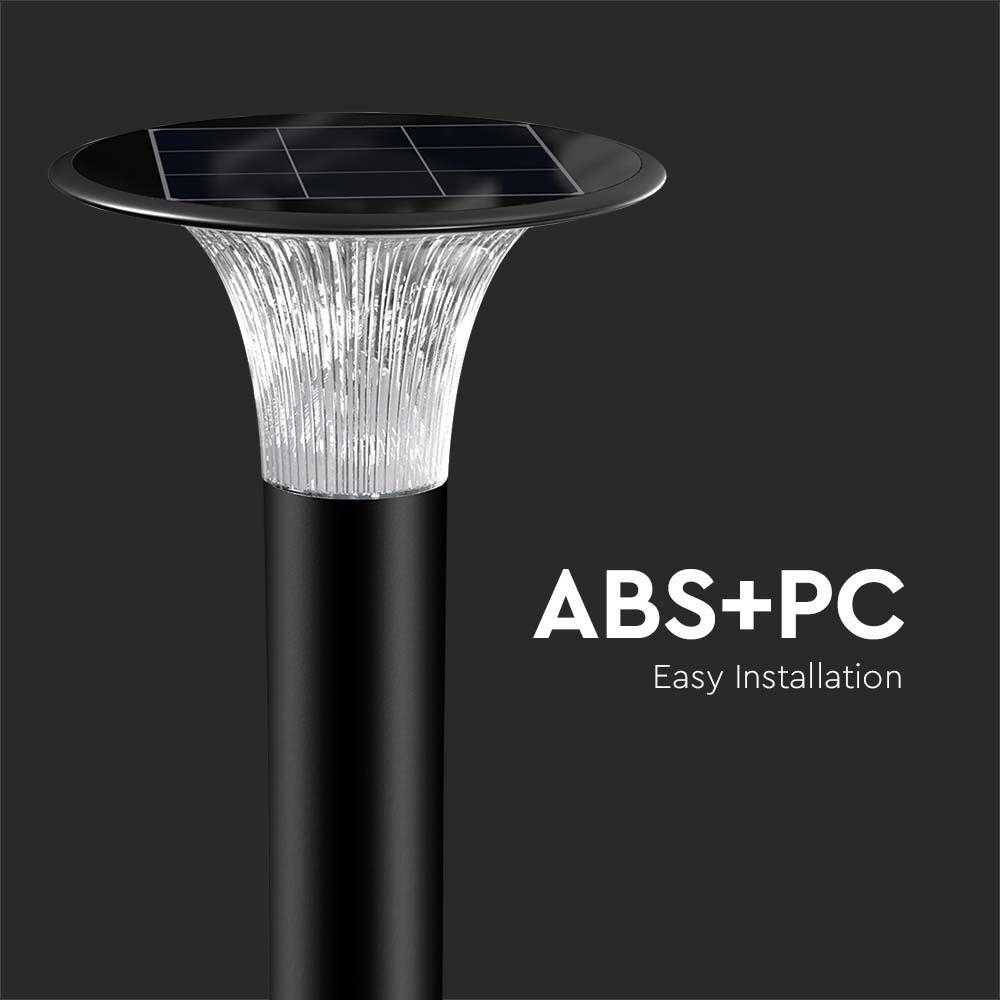 V-tac 15W LED pastatomas lauko šviestuvas su saulės baterija ir judesio davikliu, juodas, 4000/6000K, IP65