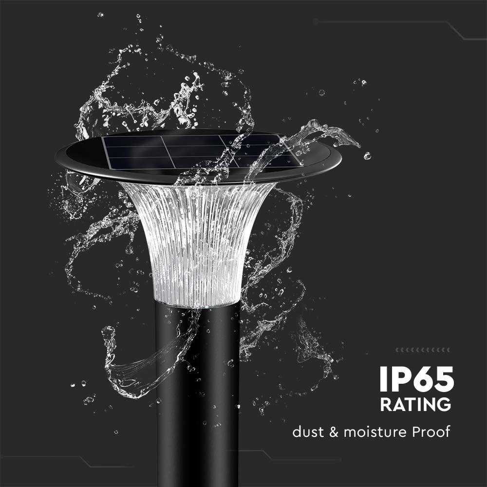 V-tac 15W LED pastatomas lauko šviestuvas su saulės baterija ir judesio davikliu, juodas, 4000/6000K, IP65