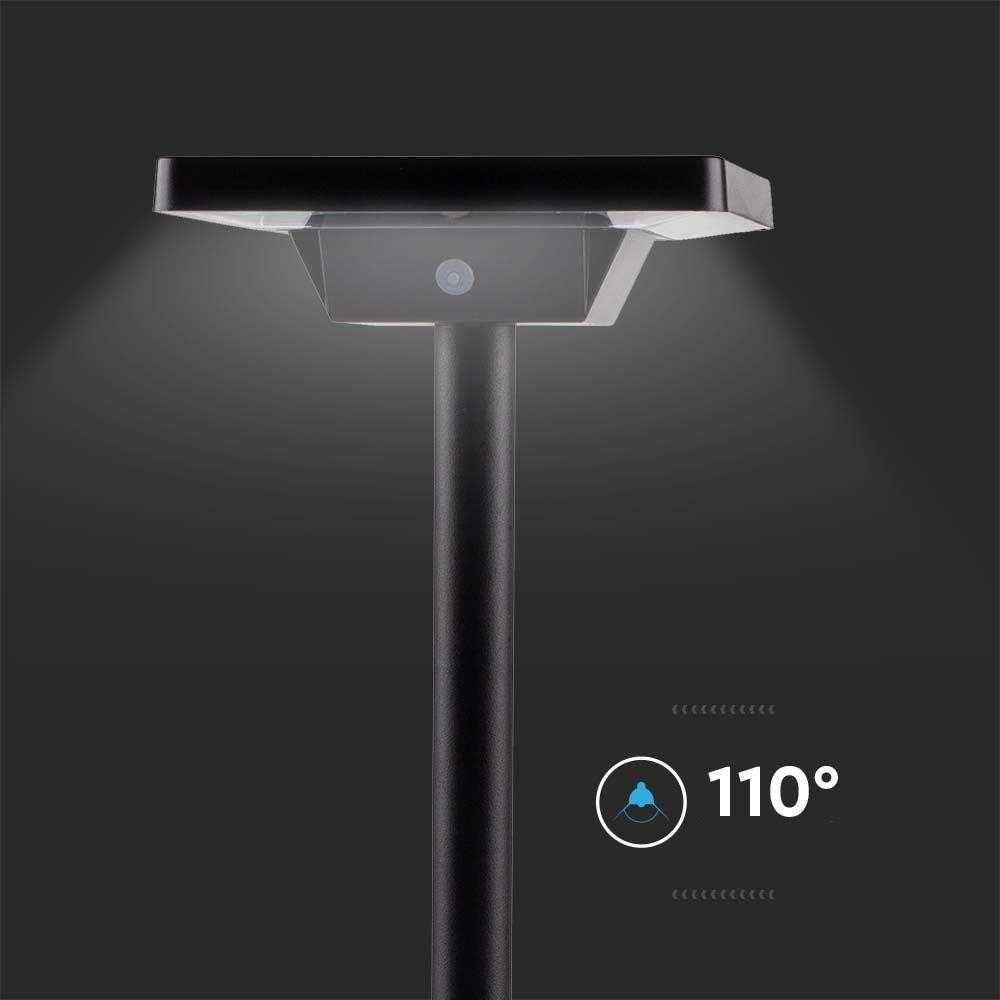 V-tac 2W LED įsmeigiamas/pastatomas lauko šviestuvas su saulės baterija, juodas, 3000-6400K, IP65